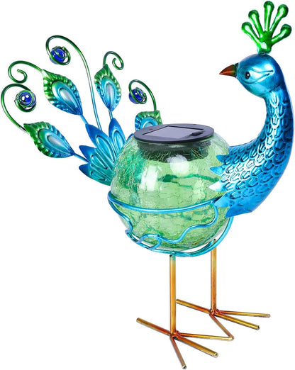 Solar Lantern Outdoor Decorative Waterproof LED Solar Lights Peacock Tabletop Lamp for Outdoor Patio Garden