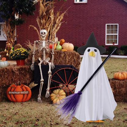 DIYDEC Halloween Ghost Goose Outfit Lawn Porch Goose Clothes Fall Halloween Goose Costume for 23" Geese Outdoor Patio Yard Lawn Decoration