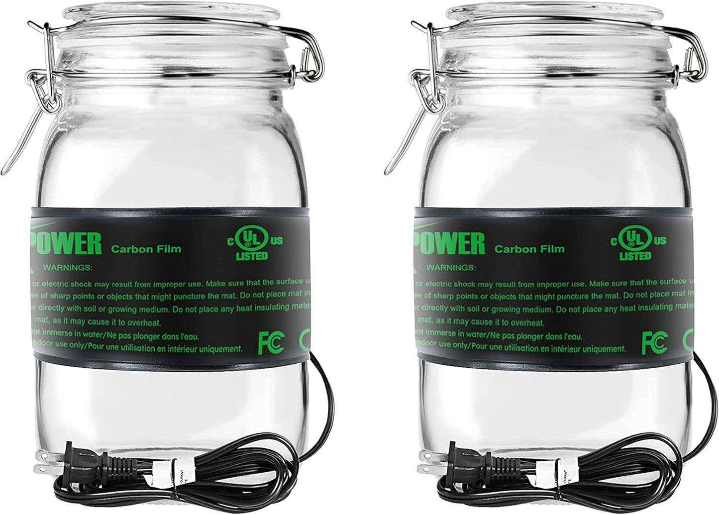 iPower 3" x 20" Seeding Heat Mat 2-Pack Upgraded Carbon Film Indoor Warm Hydroponic Plant Germination Starting Pad Durable Waterproof, Black