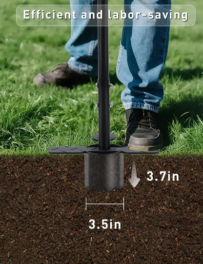 Bulb Planter Tool Long Handle, Grass Plugger Tool, Serrated Base Gardening Sod Plugger, Heavy Duty Bulb Planter Tool for Digging, Weeding, Soil Sampler, Transplanting, Sod Plugger