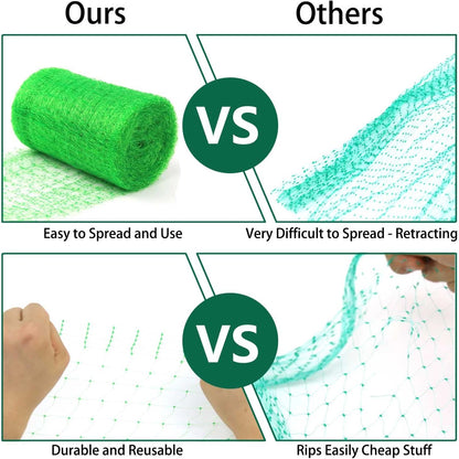 Garden Netting, 7 x 100 FT Bird Netting for Garden Protection, Green Deer Netting for Plants Fruit Trees Vegetables from Birds, Squirrels, Other Animals