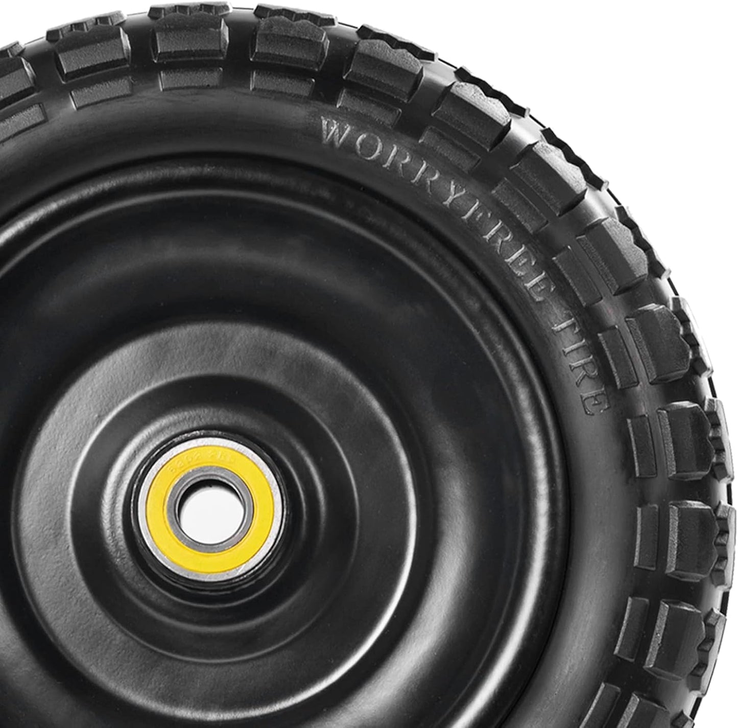 Fit Gorilla Carts Wheels 10" No Flat Replacement Wheel, 4.10/3.50-4 Flat Free Solid Tire Compatible with Gorilla Cart,Hand Truck,Garden Cart-5/8 Axle Bore Hole 2.1" Hub (2 Pack)