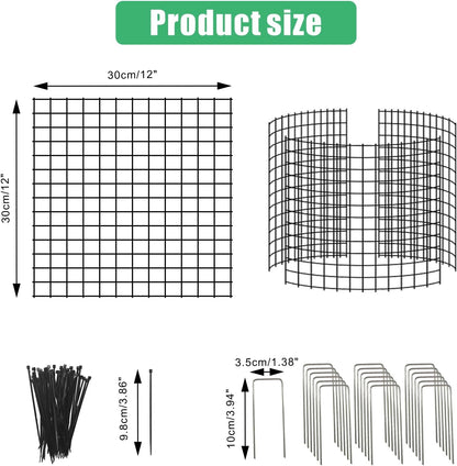 Eunika 18 Pcs Round Plant Protector from Animals, 6 Pack 12" x 12" Metal Mesh to Keep Animals Out Wire Plant Protectors for Rabbits Chicken Bunny Barricades for Garden Vegetable Flowers Protection