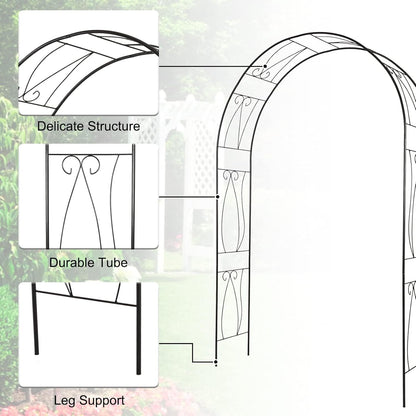JSUN7 Outdoor Garden Arbor - Decoration Steel Arch Trellis for Climbing Vines and Plants Metal Garden Arbor Garden Trellis for Patio, Lawn, Garden