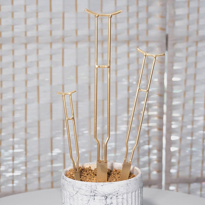 3PCS Plant Support Stakes – Durable Gold Metal Supports for Monstera, Philodendron & More - Ideal Trellis Structures for Indoor & Outdoor Gardening - Perfect for Small to Tall Plants