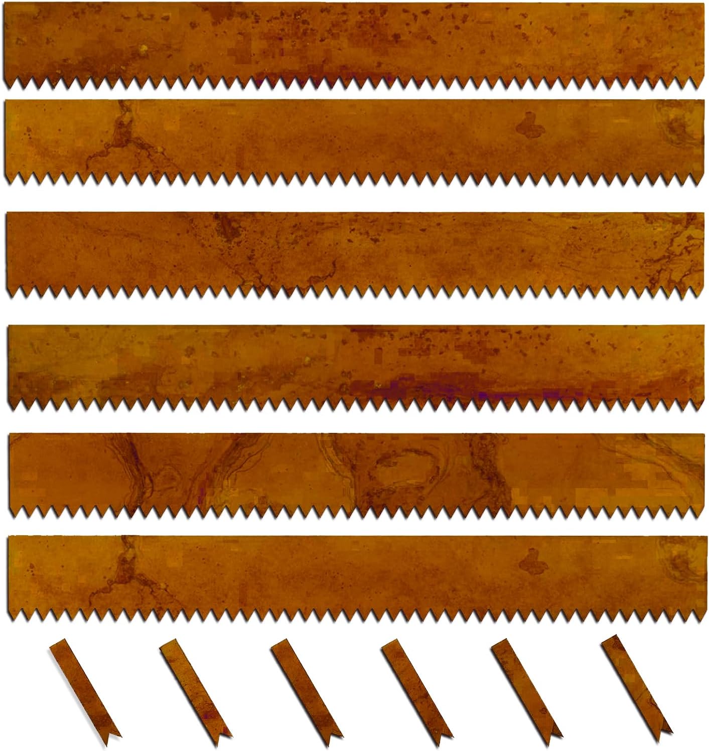 Cor-Ten Steel Landscape Edging with Rust Patina Finish, Pre-Rusted Cor-Ten Steel Landscape Edging, 42 inch Strips, 6 inch Depth (6 Pack)
