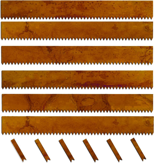 Cor-Ten Steel Landscape Edging with Rust Patina Finish, Pre-Rusted Cor-Ten Steel Landscape Edging, 42 inch Strips, 8 inch Depth (6 Pack)