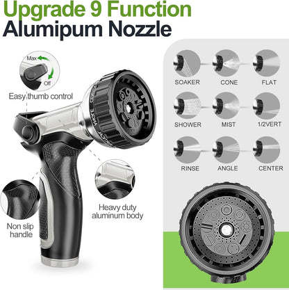 Garden Hose Metal 150 ft, Stainless Steel Water Hose with Upgrage Aluminum Nozzles, Flexible | Heavy Duty | Lightweight | No Kink | Anti-Bite Hose for Yard, RV Park, Outdoor Watering