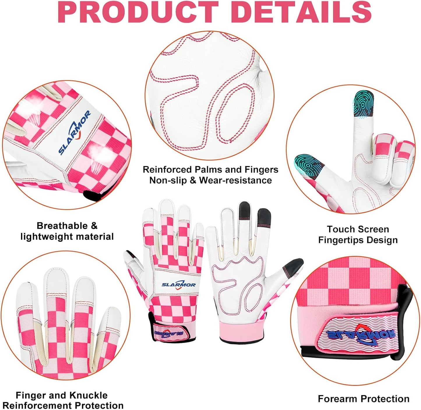 Leather-Gardening-Gloves for Women,Thorn-Proof Work-Gloves for Weeding,Digging,Planting,Pruning Yard garden Gloves