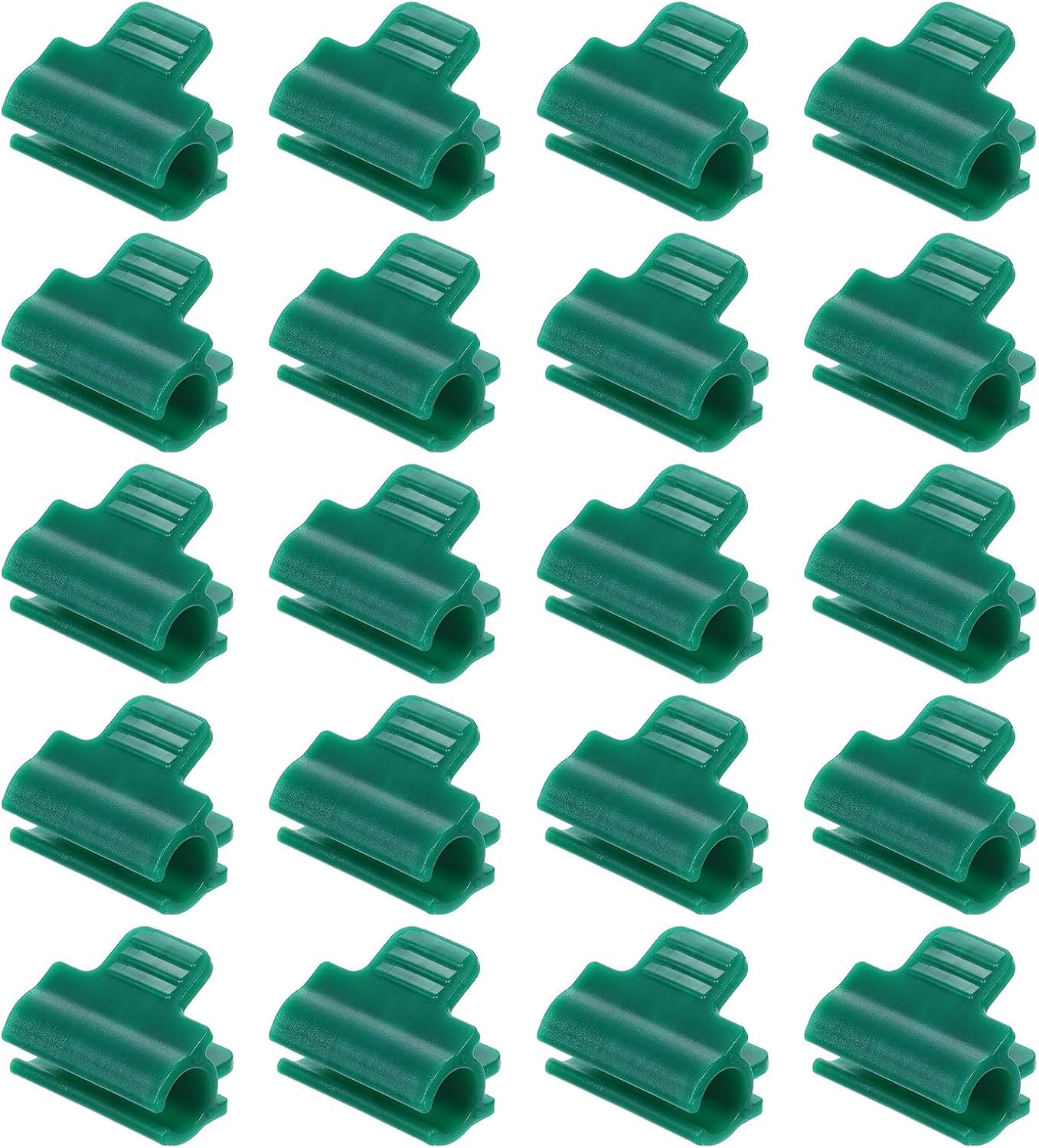 uxcell Greenhouse Clamps for 9/16inch PVC Pipe, 20pcs Greenhouse Film Clamps Shading Net Rod Clip Garden Hoops for Row Cover, Greenhouse Plastic Sheeting(Dark Green)