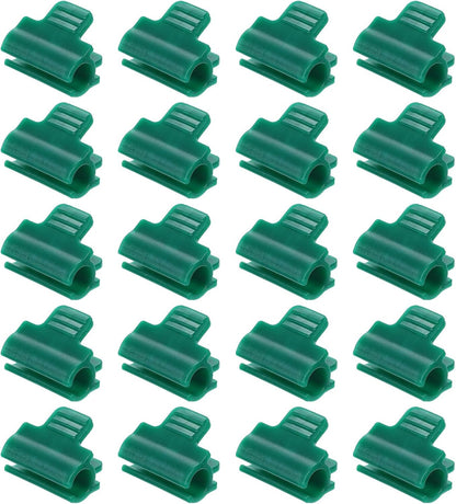 uxcell Greenhouse Clamps for 9/16inch PVC Pipe, 20pcs Greenhouse Film Clamps Shading Net Rod Clip Garden Hoops for Row Cover, Greenhouse Plastic Sheeting(Dark Green)