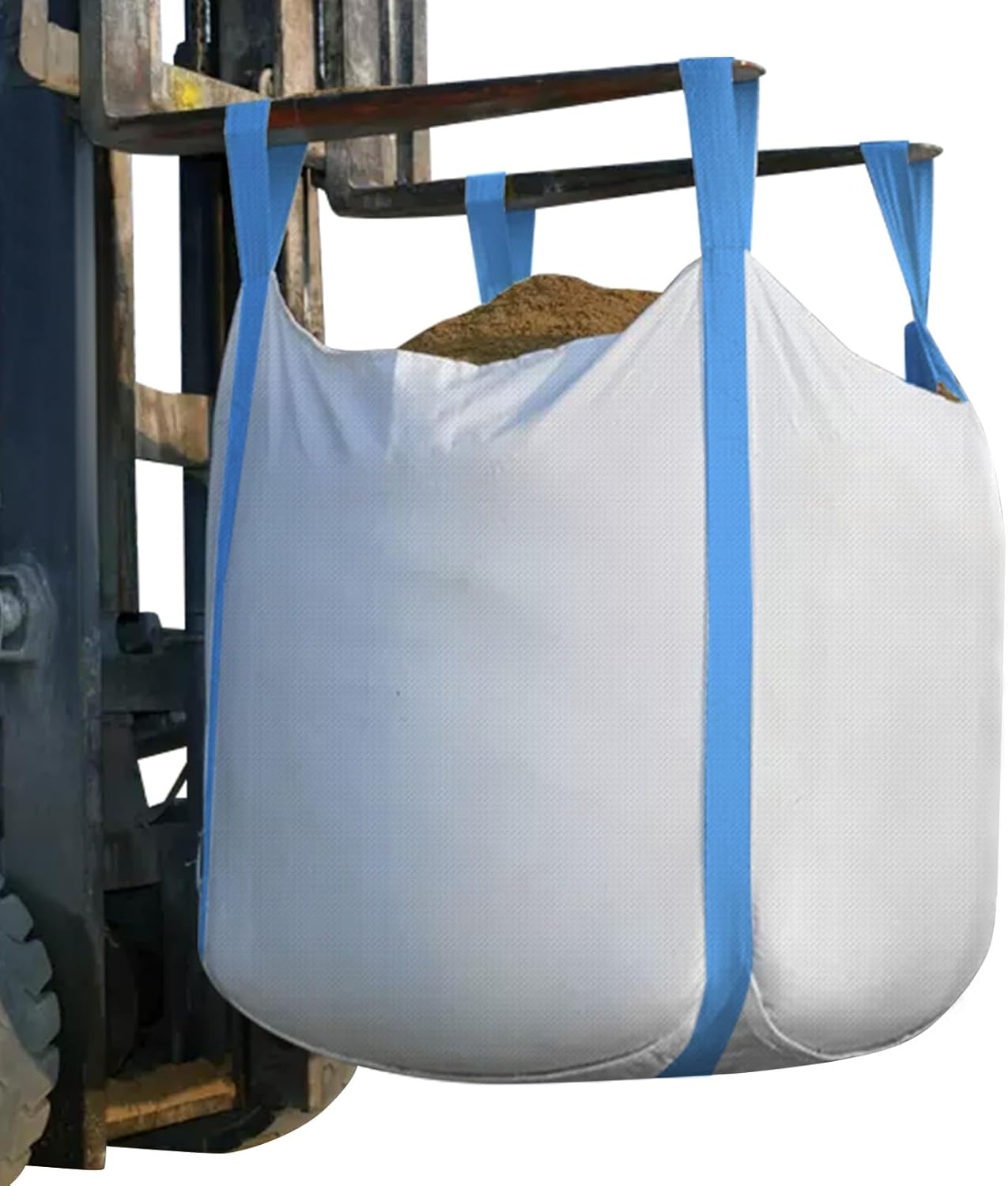 FIBC Bulk Bag, 1.5 Ton Bag, 35"L x 35"W x 43"H, 3300lbs SWL, Duffle Top Flat Bottom, Heavy Duty Bulk Bags for Industry Agriculture