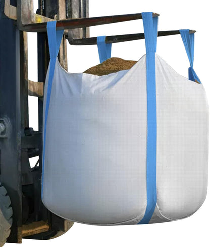 FIBC Bulk Bag, 1.5 Ton Bag, 35"L x 35"W x 43"H, 3300lbs SWL, Duffle Top Flat Bottom, Heavy Duty Bulk Bags for Industry Agriculture