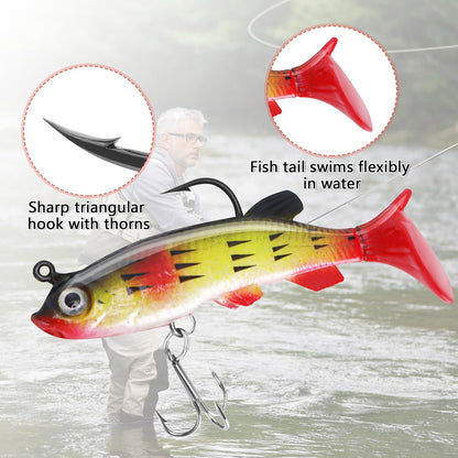 6PCS Swimbait Kit ，Realistic Bait and Surface Bait with Realistic 3D fisheye and Multi Joint Swimming Movements, Perfect for Saltwater and Freshwater Fishing Kits