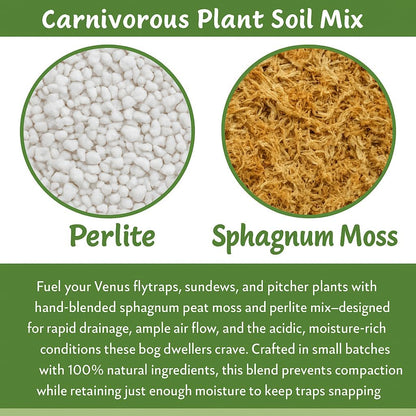 Gardenera Sphagnum Moss Potting Mix for Carnivorous Plants - 20 Quart - Moss and Perlite Blend for Potting Venus Fly Traps, Sarracenia, Pitcher Plants (4 Bags of 5QT)
