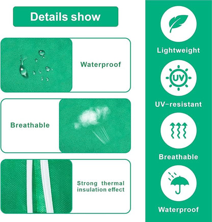 Eunika 6 PCS Plant Covers Freeze Protection, 47.2"x31.5" Frost Blankets with Zipper Drawstring Reusable Winter Plant Protectors Bag Covers for Outdoor Garden Trees, Shrubs Cover for Frost Cold Pest