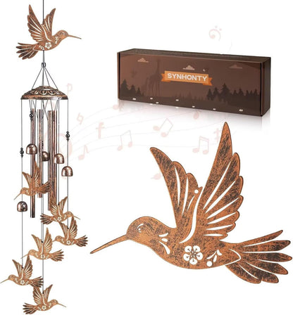 Hummingbird Wind Chimes for Outside,Gardening Gifts for Bird Lover，Women，Men/Mom，Birthday Party Decorations,Memorial Gifts,Wind Chimes Outdoors，Indoors,Room,Home,Wall,Garden,Patio,Yard Decor