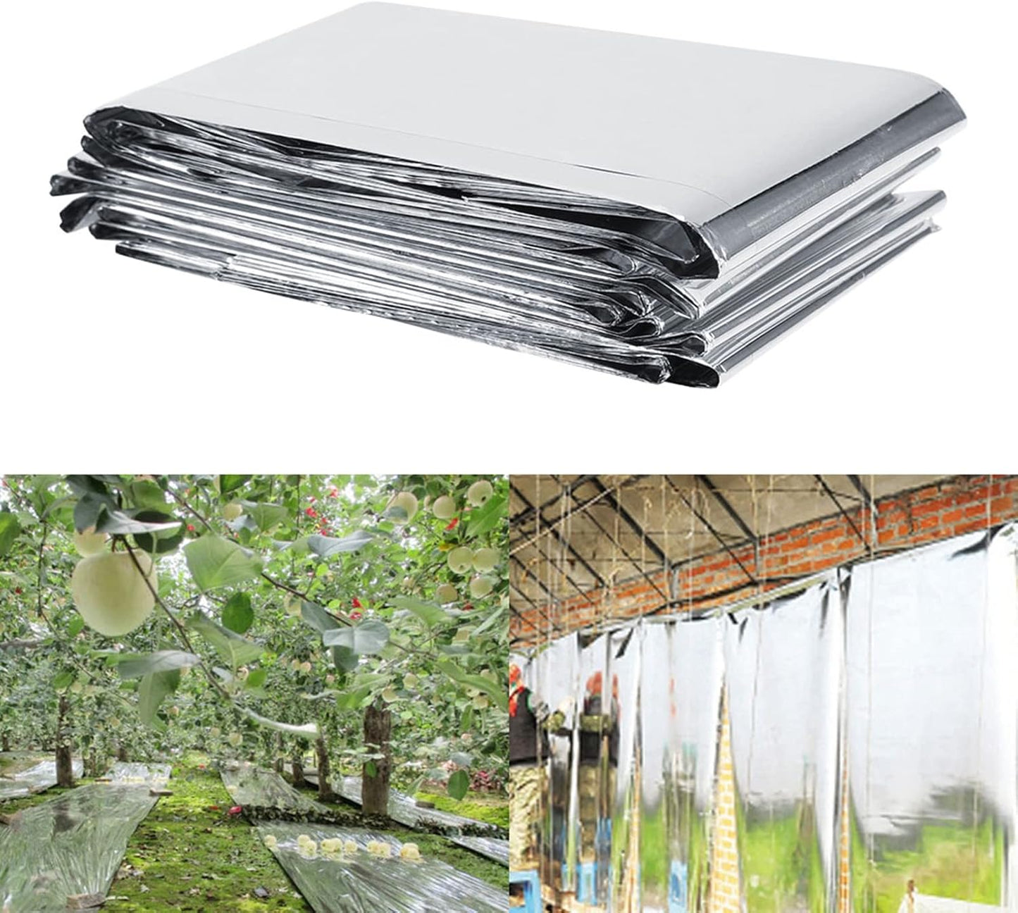 Mylar Sheet,6Pcs High Silver Reflective Mylar Film for Plant Growth | First Aid | Outdoor Survival Mylar Blanket Environmentally-Friendly Mylar Film Foil Sheet for Greenhouse 82.68 x 47.24in