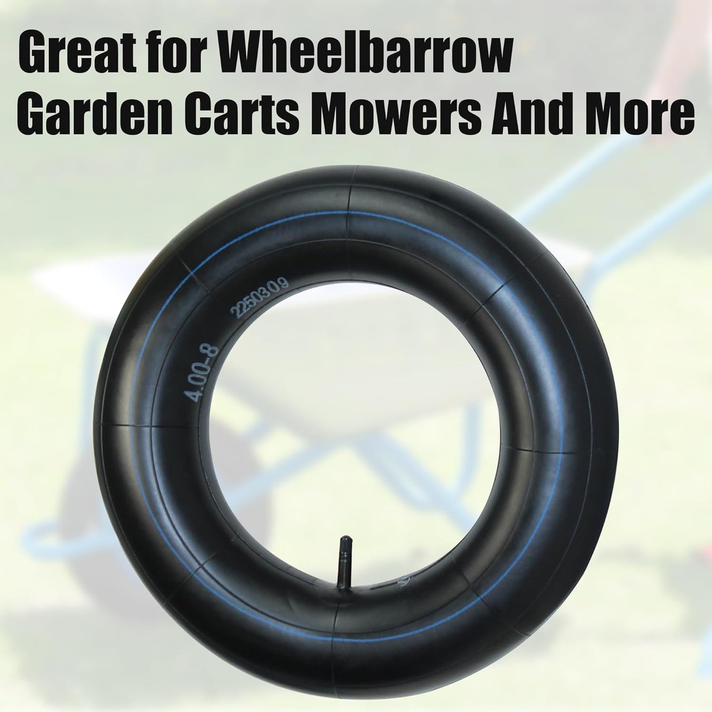 Libereco 2 Pack 4.8/4.0-8 TR13 Straight Valve Inner Tube ¨C Compatible with Lawn Mowers, Carts, Trailers, Wheelbarrows ¨C Heavy Duty Rubber Tube
