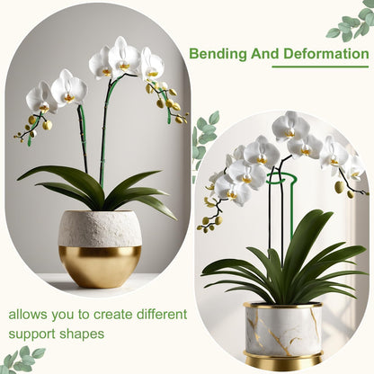 Invisible Plant Support Stakes Bendable 17.7 Inch SupKing 15Pcs Small Plant Sticks Orchid Stakes Green Stem Metal Support Pole Rods for Garden Indoor Outdoor Potted Plants Peony Rose,Comes 20Pcs Ties