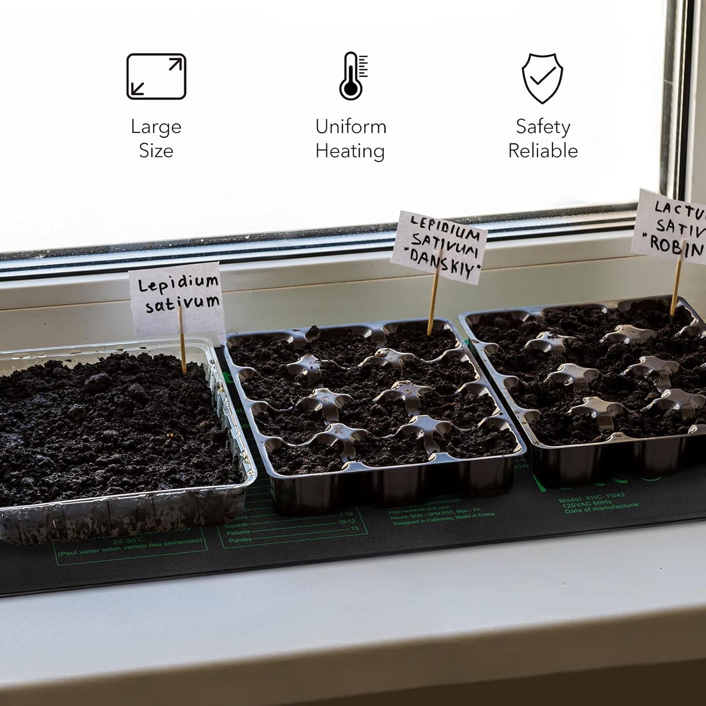 BN-LINK Seedling Heat Mat Warm Hydroponic Heating Pad Waterproof 48" x 20.75" for Seed Starting Greenhouse and Germination