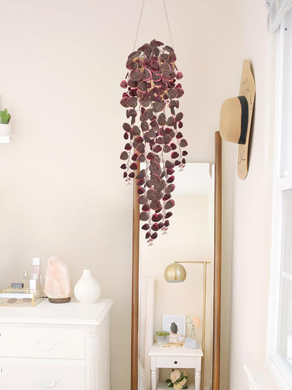 Briful 3 Pack Fake Hanging Plant 39.3" Artificial Hanging String of Hearts Plant Faux Trailing Vine with Heart-Shaped Leaves Lush Cascading Fake Plants for Home Wall Shelf Indoor Outdoor Decor, Pink