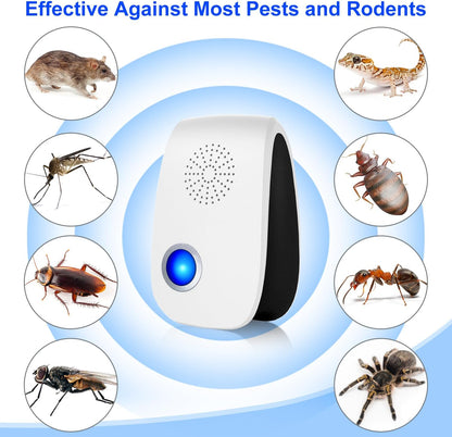 Upgraded Ultrasonic Repellent, Indoor Pest Repellent, Electronic Plug in Pest Control for Roach, Ant, Rodent, Mouse, Bugs, Mosquito, Spider Repellent for House, Garage, Warehouse (12 Packs)