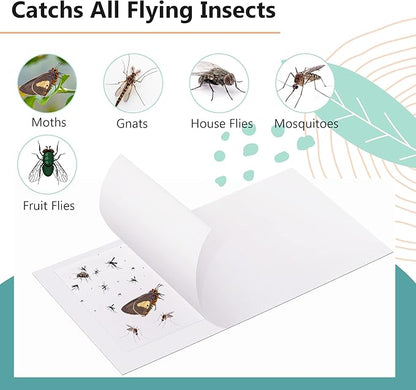 Qualirey 40 Pack Replacement Fly Glue Boards, Compatible with Gardner FlyWeb Fly Classic and Plus Light Trap, Sticky Cards Fly Traps for Indoors, Trap Fruit Flies, Mosquitoes, Gnats