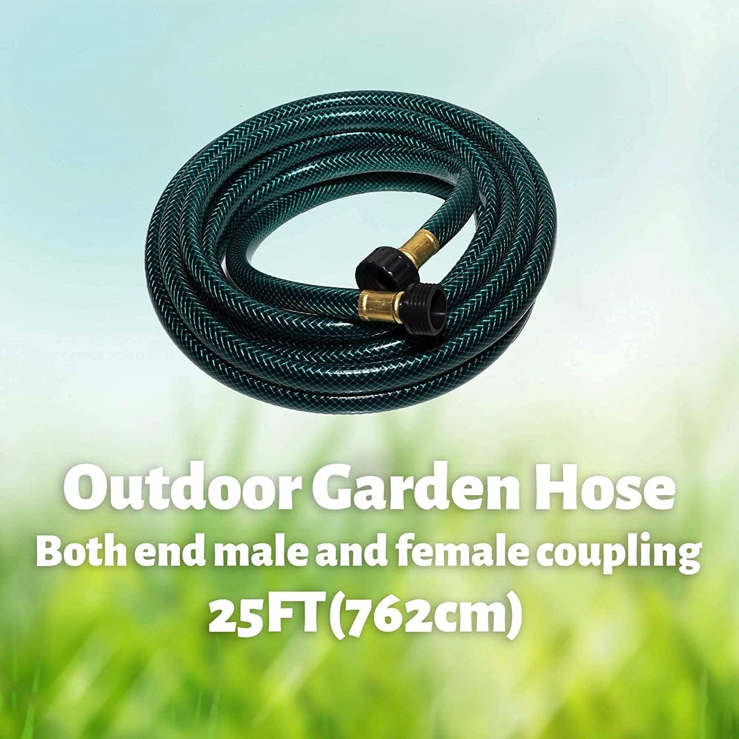 Garden Hose Leakproof for Gardener: 1/2” PVC Water Hoses with GHT Fittings - 25 FT No Kink and Flexible for Outdoor Watering