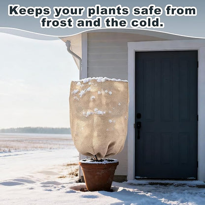 ANPHSIN urlap Plant Covers Freeze Protection for Patio Winterizing - 40"×47" Large Winter Frost Protector with Drawstring, Reusable Tree Freeze Blanket for Garden Bushes