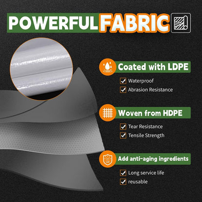12 Mil Heavy Duty White Tarps 5' X 7', Extra Thick,Durable,Waterproof, UV Resistant, Weatherproof Poly Tarp,with Metal Grommets and Reinforced Edge (Finished Size)-by Raindeway