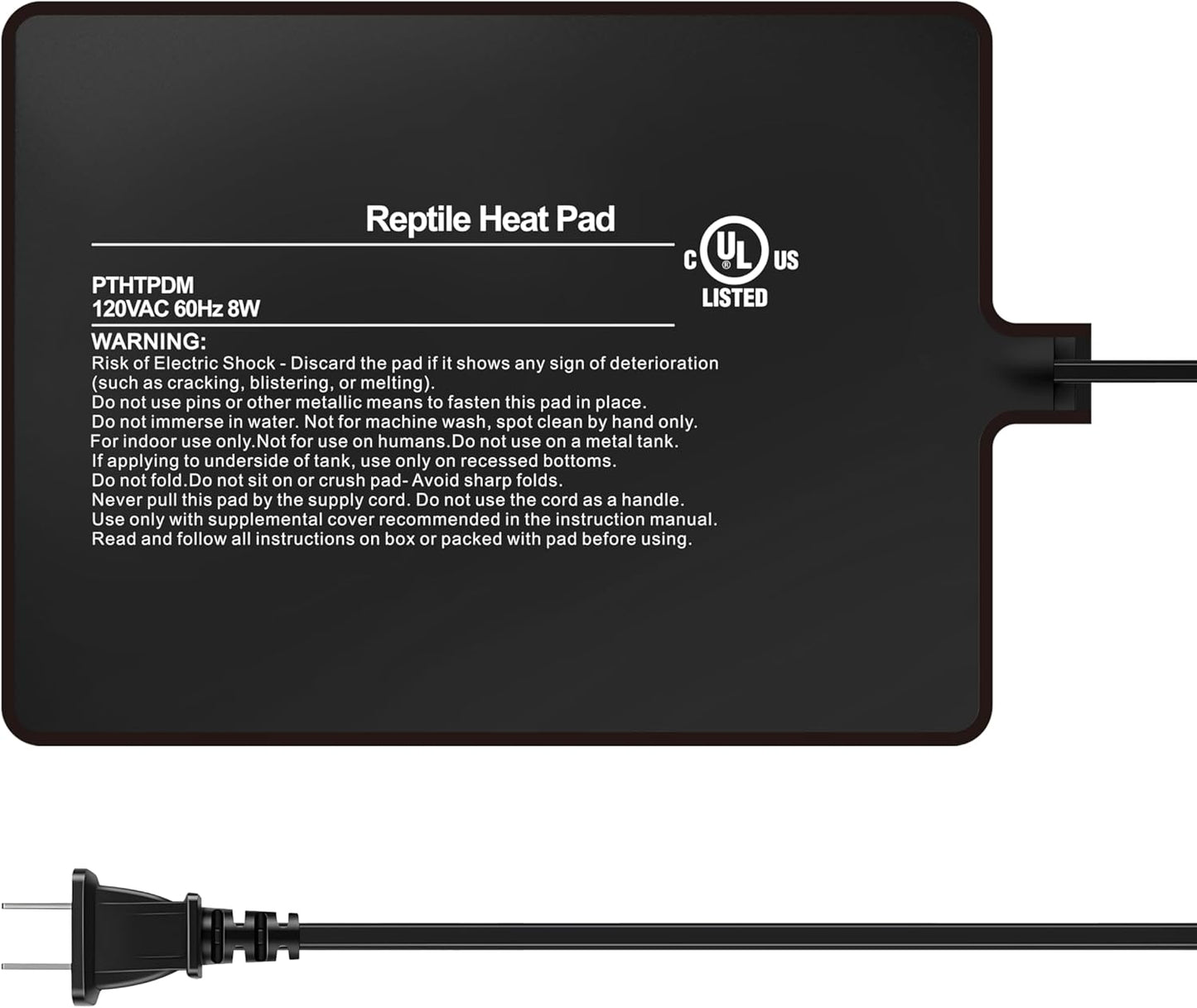 Simple Deluxe 6X8 Inch 8W Reptile Heating Pad Electric Indoor Under Tank Terrarium Heating Mat Waterproof for Turtles, Lizards, Frogs, and Other Reptiles