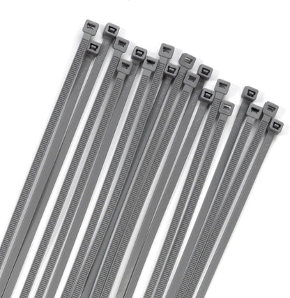 XINGO 100PCS Cable Zip Ties Heavy Duty, Premium Nylon Plastic Wire Ties with 50 Pounds Tensile Strength, Self-Locking Black Nylon Zip Ties for Indoor and Outdoor (12 inch, Silver)