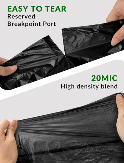150 Count Heavy Duty Black Trash Bags, 40-45 Gallon, 38x46 Inches, 20 Micron Thick Large Garbage Bags