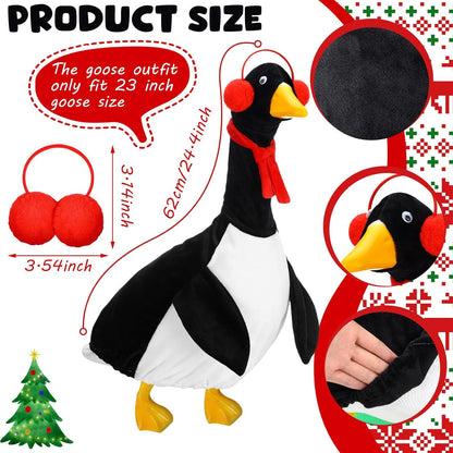 Outus Halloween Penguin Goose Outfits Funny Penguin Porch Goose Outfit 23 Inch Holiday Lawn Plastic Cement Geese Clothes for Halloween Christmas Yard Garden Outdoor Decor