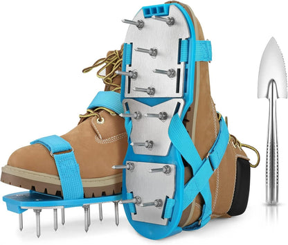 Lawn Aerator Shoes - Fully Assembled Soil Aeration Shoe Pair - Yard Aerator Tool for Aerating Patio Garden Grass Lawn