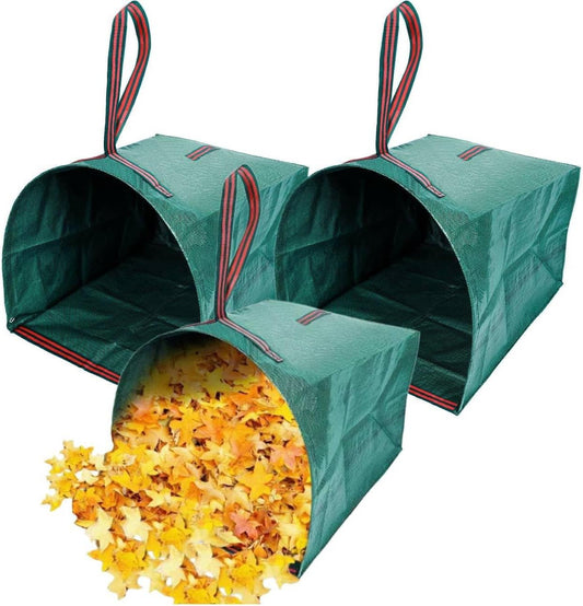 Leaf Collector – 3-Pack Heavy Duty Yard Waste Bags, 40-Gallon Collapsible & Reusable for Grass