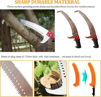 Manual Pole Saw 30 FT Extendable Tree Pruner High Branches Trimming for Pruning Palms and Shrubs with Long Handle (Red)
