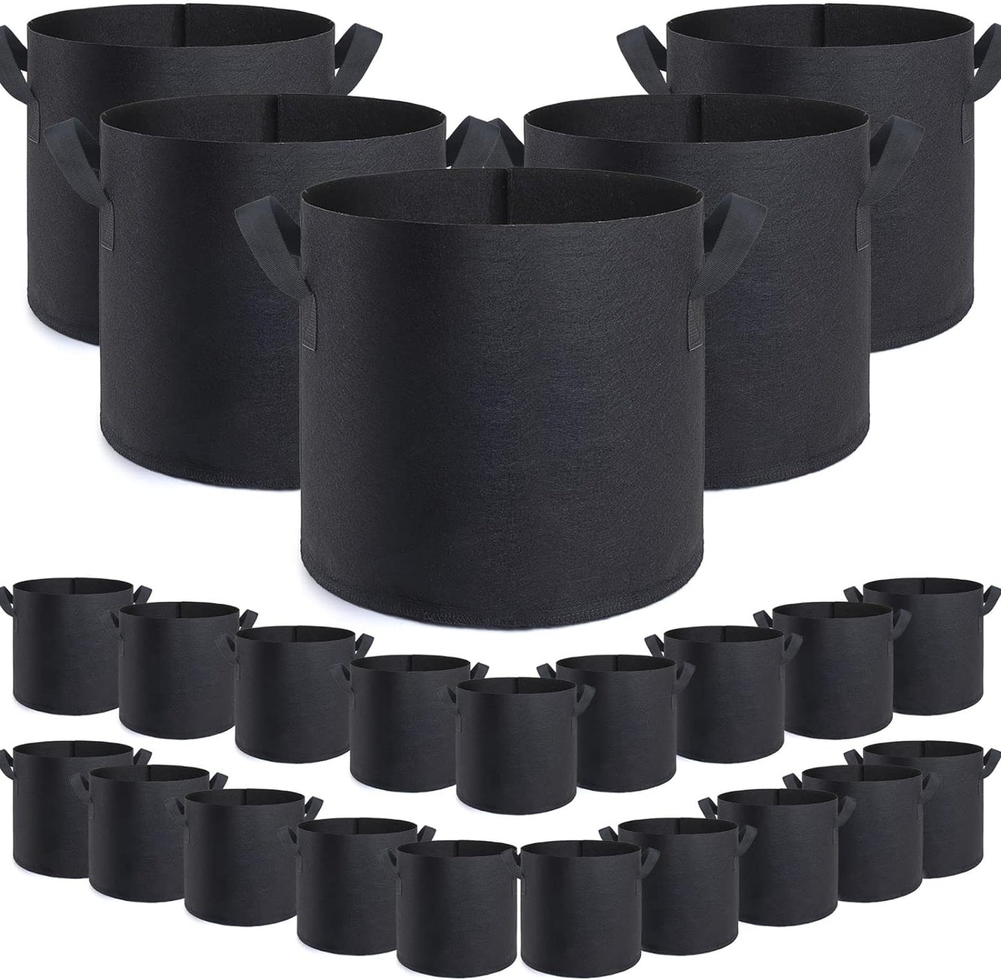 GROWTNT 1 Gallon Grow Bags 24 Pack,1 Gallon Fabric Pots,Garden Bags to Grow Vegetables,Planter Bag for Vegetables,Garden Pots with Two Handles.