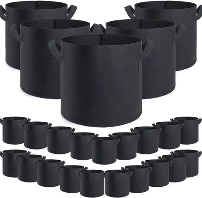 GROWTNT 1 Gallon Grow Bags 24 Pack,1 Gallon Fabric Pots,Garden Bags to Grow Vegetables,Planter Bag for Vegetables,Garden Pots with Two Handles.