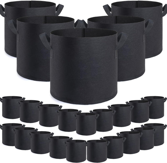 GROWTNT 1 Gallon Grow Bags 24 Pack,1 Gallon Fabric Pots,Garden Bags to Grow Vegetables,Planter Bag for Vegetables,Garden Pots with Two Handles.