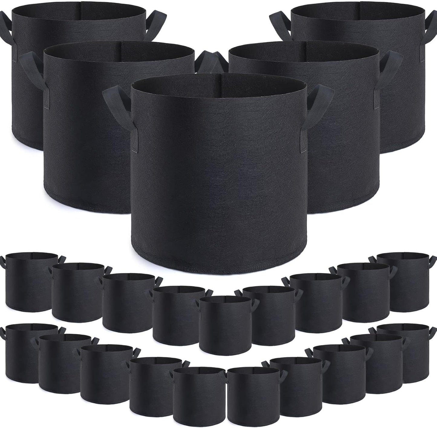 GROWTNT 3 Gallon Grow Bags 24 Pack,3 Gallon Fabric Pots,Garden Bags to Grow Vegetables,Planter Bags for Vegetables,Garden Pots with Two Handles.