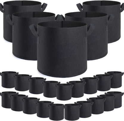 GROWTNT 3 Gallon Grow Bags 24 Pack,3 Gallon Fabric Pots,Garden Bags to Grow Vegetables,Planter Bags for Vegetables,Garden Pots with Two Handles.