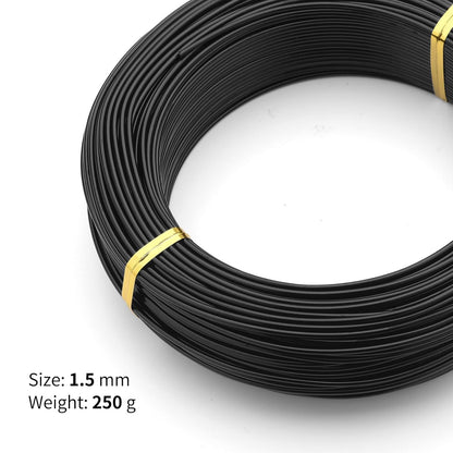 Black-1.5-Anodized Aluminum Bonsai Training Wire 250g Large Roll,Many Size to Choose,KSVZS Bendable Metal Wire for Crafts,Sculpting,Armature and Daily Use,Necessities for Family