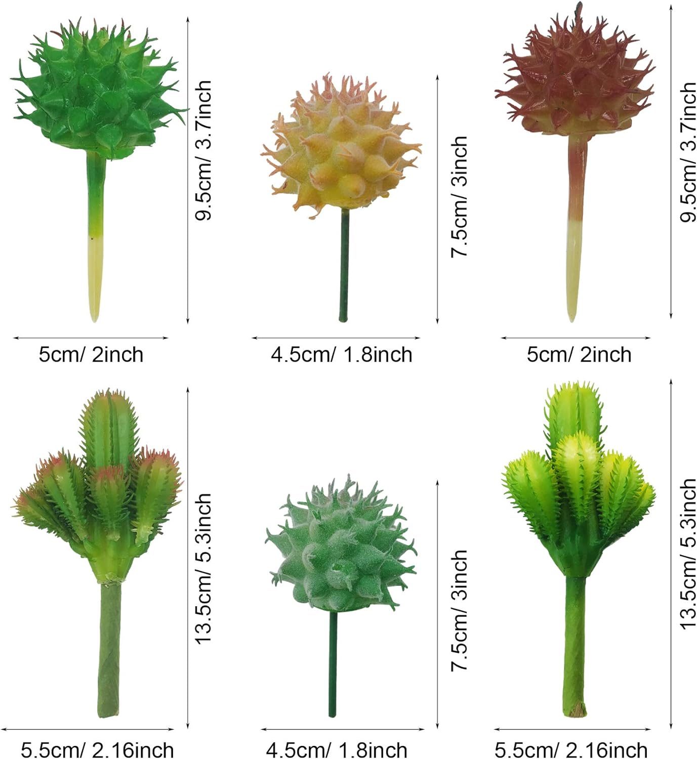 N|A Cayway 10 PCS Artificial Cactus and Succulent Plants - Faux Cacti Decor for Decoration - Bulk Pack