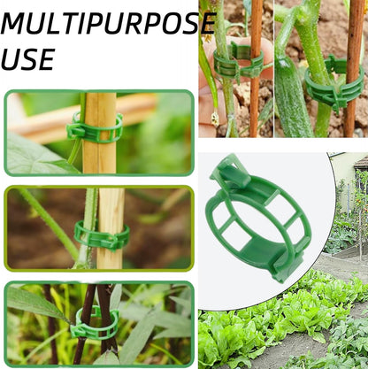 100Pcs Secured Plant Clips - Reusable Plastic Trellis Support for Tomato, Vine, Climbing Plants | Garden Clips for Vegetables & Outdoor Plants