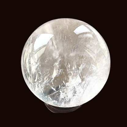 Natural Clear Quartz Crystal Ball,White Crystal Sphere Healing Crystal Ball with Stand Home Decor Prosperous Love Invite Wealth + Pedestal (700g)…