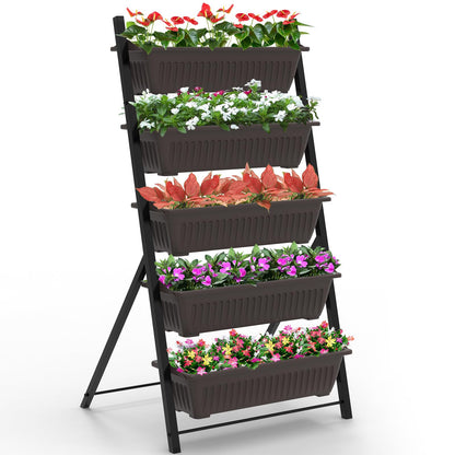 5-Tier Vertical Garden Planter,4.4Ft Planter Box with 5 Container Boxes