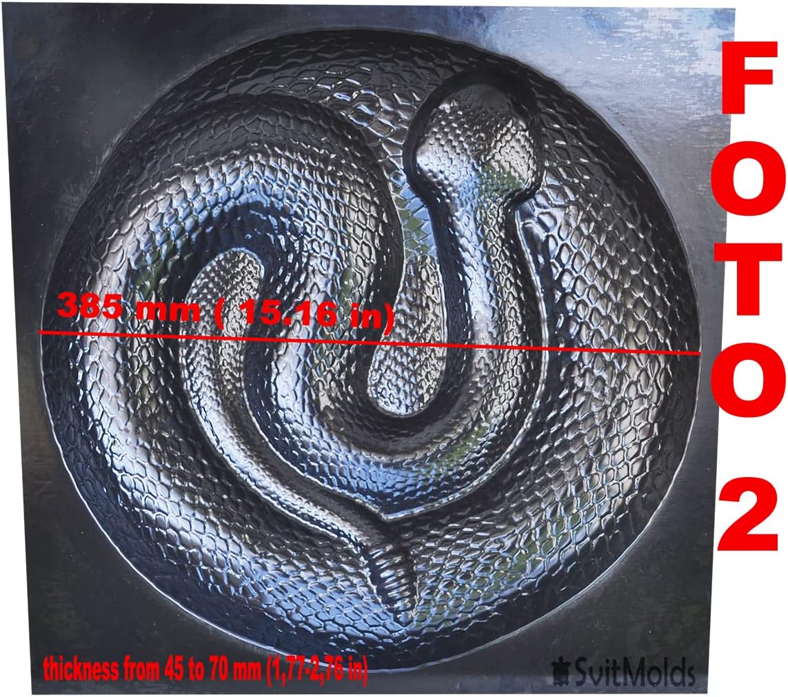 SvitMods Mold Snake DIY Statue for Garden Concrete Cement Mould Rattlesnake Garden Decor Mold Croc for Garden Figure (D72)