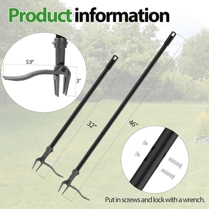 Weed Puller, Stand Up Weed Puller Tool with Steel Long Handle & 4-Claw Steel Head, 46" Adjustable Handle Weeder Tool, Easily Remove Weeds Root Without Bending, Pulling, or Kneeling